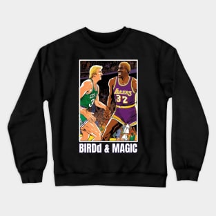 Larry Bird and Magic Johnson victor illustration design Crewneck Sweatshirt